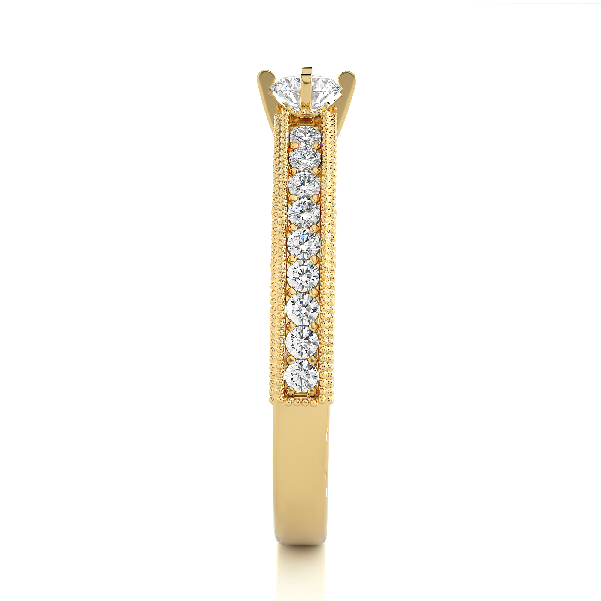 0.48 Carat H Color VS1 Clarity Diamond Studded Natural Diamond Ring.